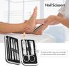 8 Pcs Stainless Steel Nail Scissors Cutter Clippers Set Fingernail Toenail (Black)