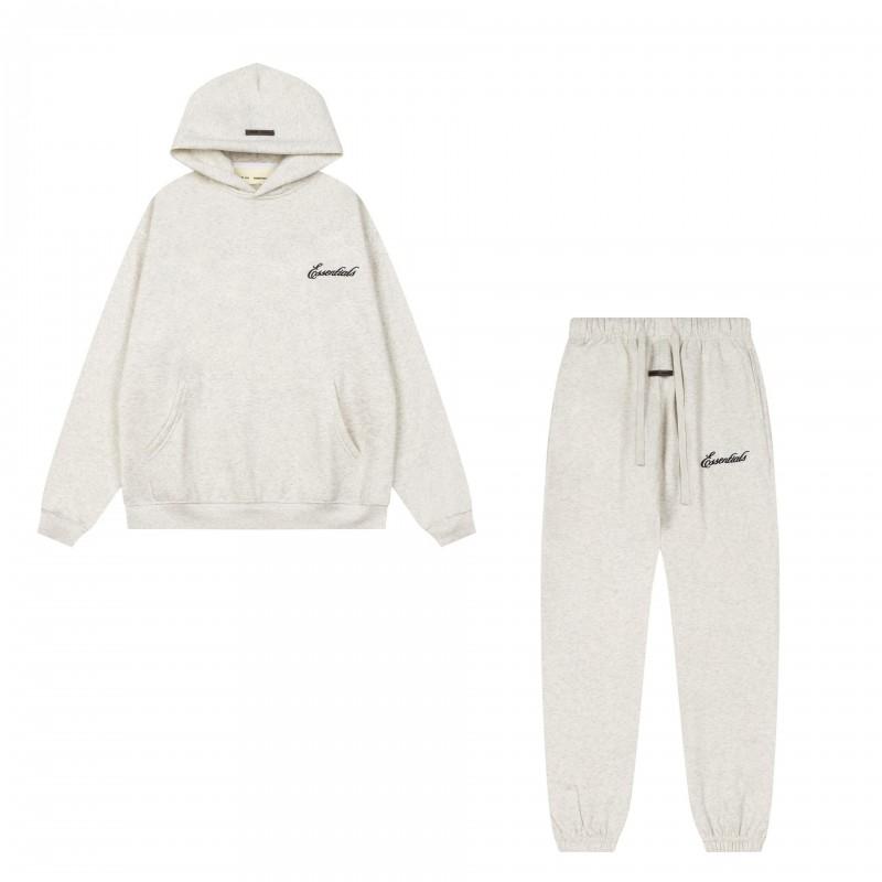 FEAR OF GOD ESSENTIALS Flocked Letter Hoodie Loose Fit Fleece Sweatshirt Men Women