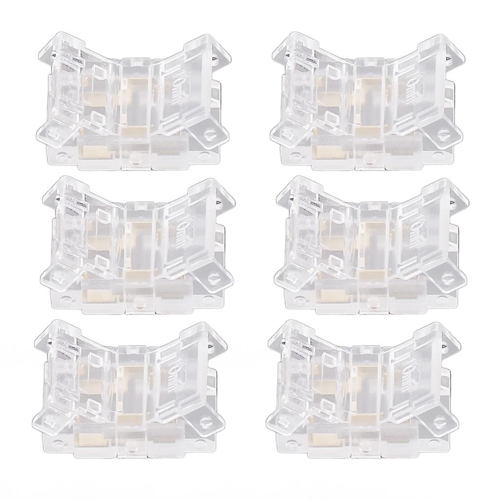 20PCS LED Strip to Wire Connector 2 Pin Transparent Solderless Gapless LED Adapter Connectors