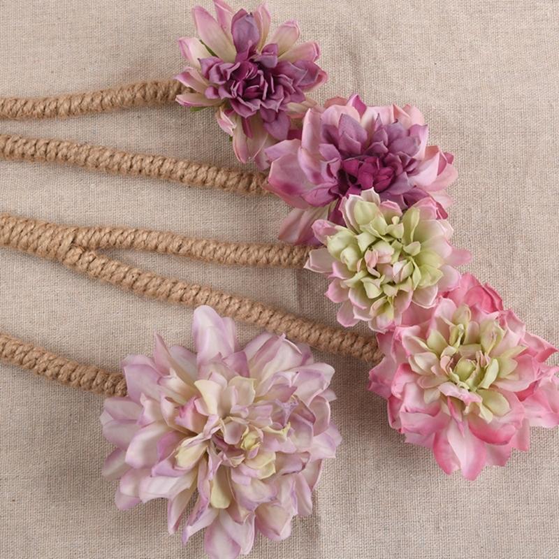 Curtain Tiebacks Flower Window Curtain Bind Rope Decorative Curtain Holdbacks Drapery Holdbacks Home Office Decors