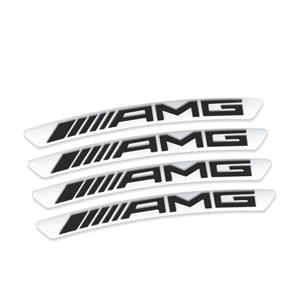 4Pcs Car Wheel Badge Sticker Emblem for Mercedes benz AMG Brabus 4 MATIC W124 W205 W211 W203 W204 W168 CLA CLK CLS GLA GLC C180