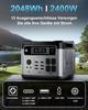 OUKITEL P2001E PLUS 2048Wh/640.000mAh LiFePO4 Powerstation, Solargenerator, 2400W (4800W Spitzenleistung) Notstromaggregat, 1800W Super-Schnellladung