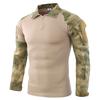 Men Tactics Camouflage Long-Sleeve Beefy Muscle Basic Solid Blouse Tee Shirt Top