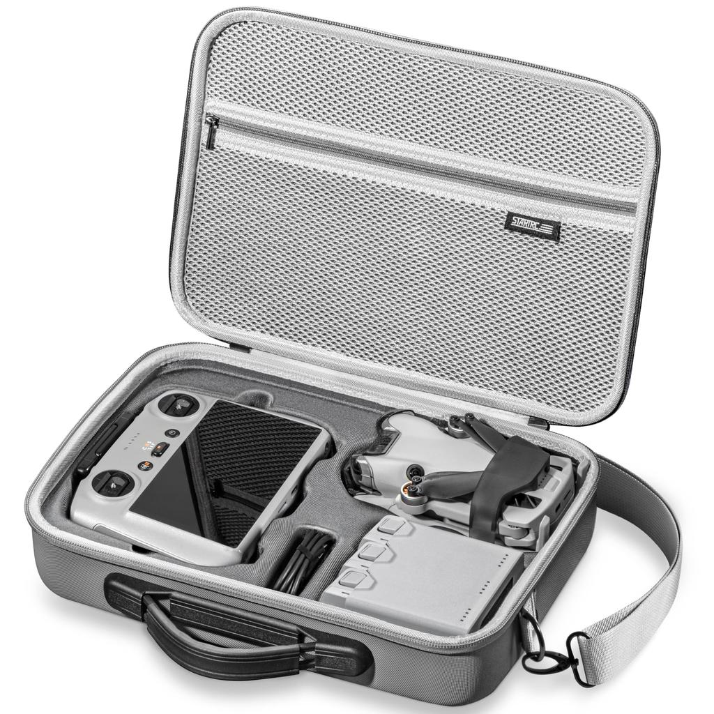 STARTRC DJI Mini 4 Pro Case, Mini 4 Pro Fly More Combo Bag, Drone Portable Bag, PU Case, Accessories, Portable Carrying Case, Water-Resistant, Full
