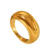 Euro-American Instagram Style Fashion Teardrop Polished Stainless Steel Ring 18K Gold Plated Round Cabochon Ring