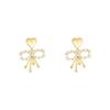 S925 Silver Needle Pearl Bow Earrings - Versatile, Fresh, Sophisticated Design for Women