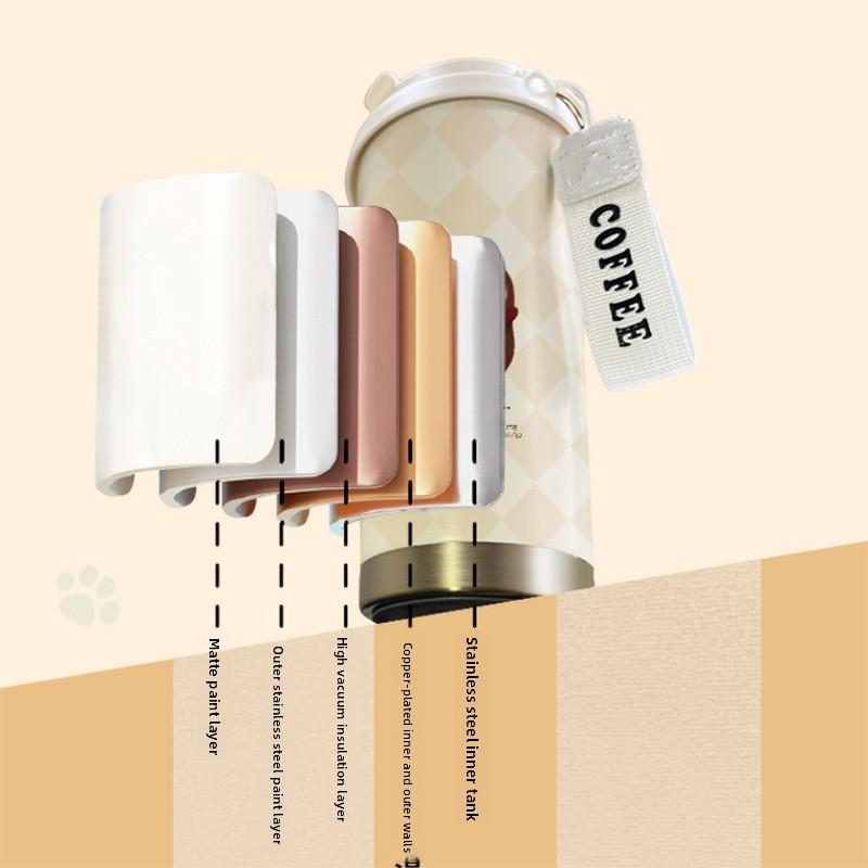 Cartoon Coffee Cup 316 Stainless Steel Thermos Cup High Value Portable Water Cup Car Accompanying Cup