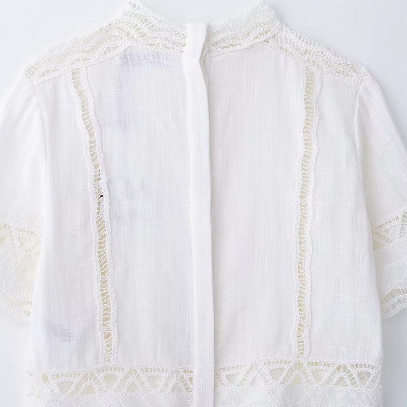 Kaslead New Women Clothes Western Style Fashion Crocheted Detail Shirts Skirt 2731043 2731044