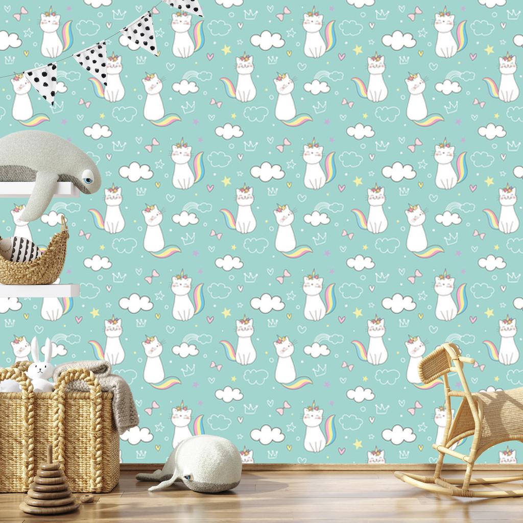 Rainbow kittens wallpaper for living room and bedroom 50x1000