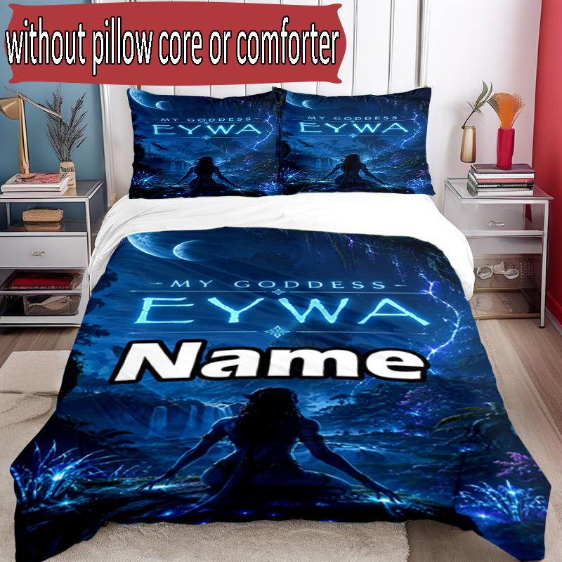 3pcs Duvet Cover Set (1*Duvet Cover + 2*Pillowcase, Without Core), Custom Name Avatar Pattern Bedding Set, Home Bedroom Decor Gift
