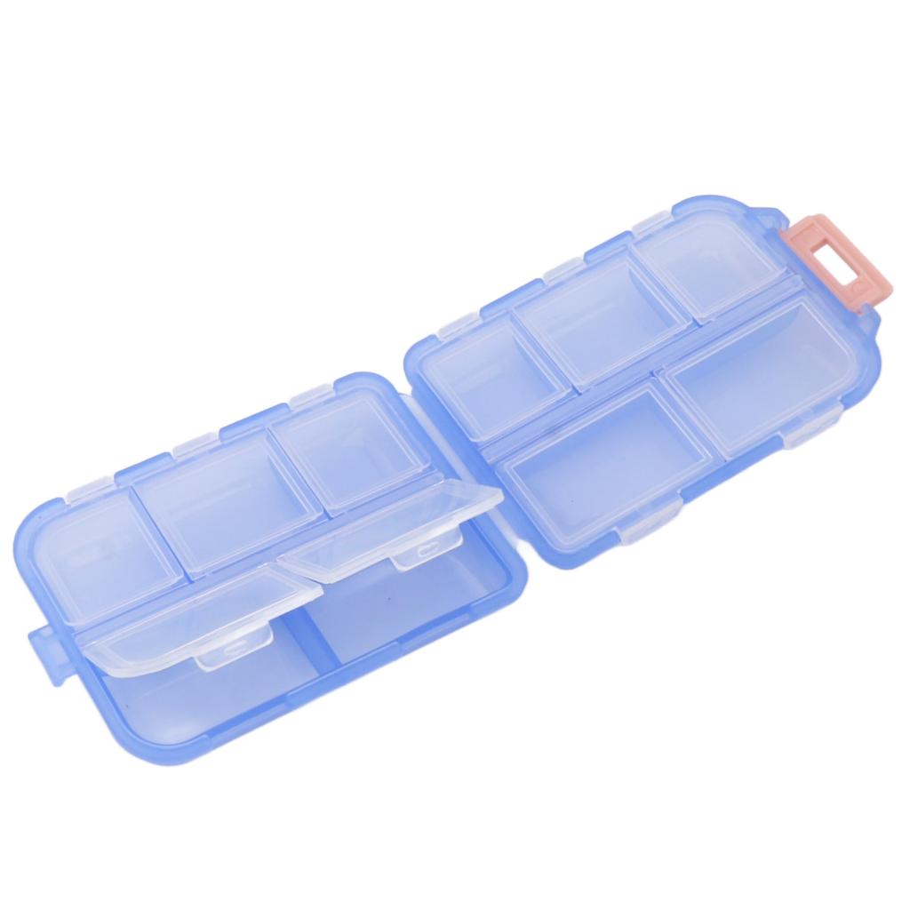 Medicine Box Medicine Case Plastic Waterproof 10 Compartments Buckle Lock Weekly Portable Medicine Container