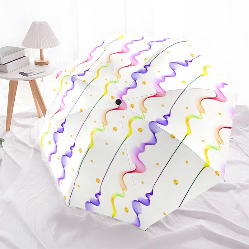1pc Colorful Streams Automatic Cute Umbrella 8-Bone Design Compact Gear for Outdoor Travel, Perfect Holiday Gift yy251230013