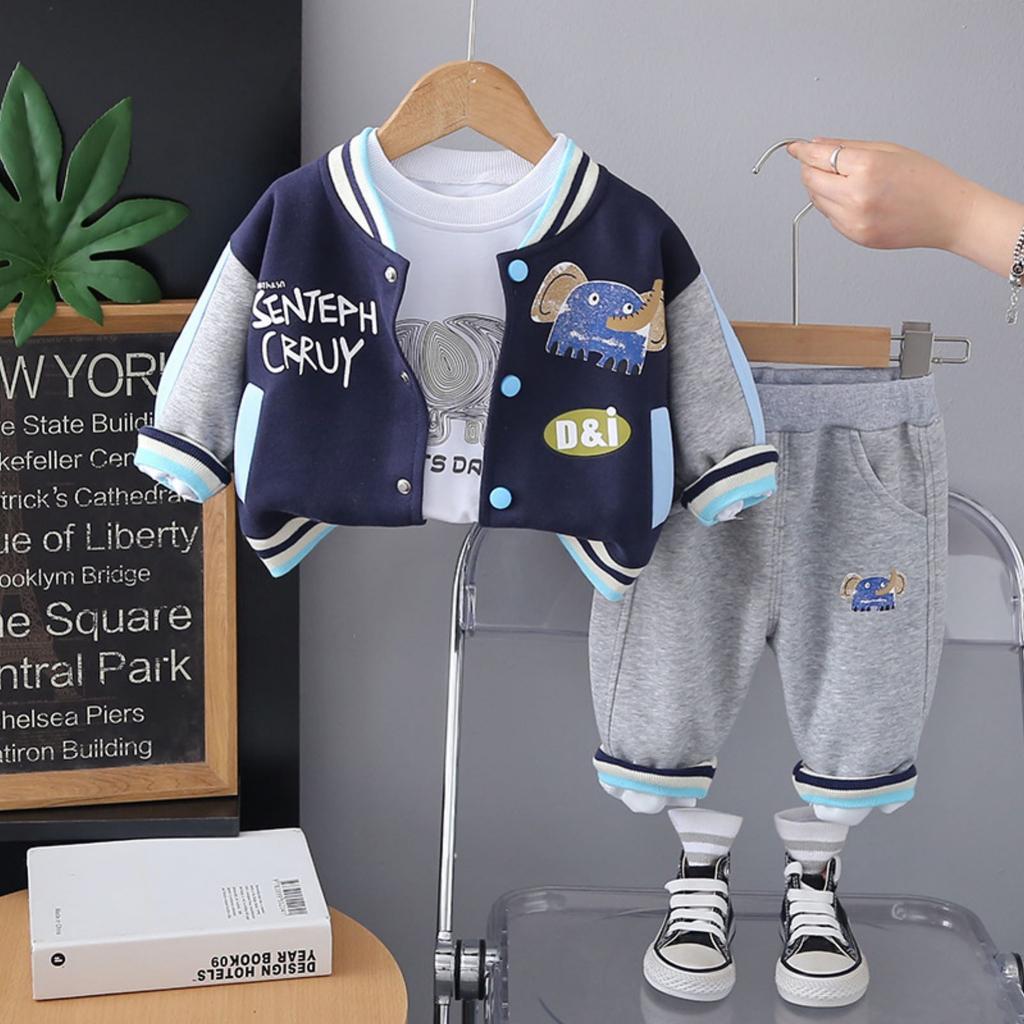 Kids Casual Long-Sleeve Set, Comfortable Daily Wear Outfits