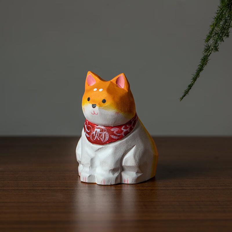 OLOMM Hand-painted Wooden Shiba Inu Ornament