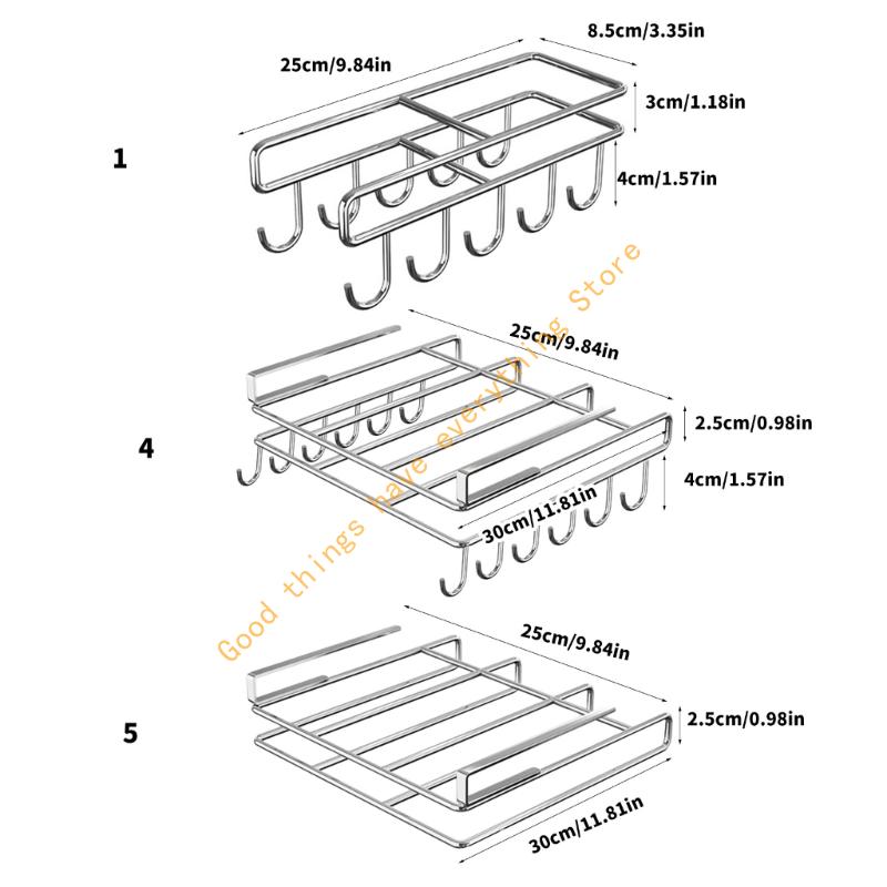 Roestvrijstalen Kastgemonteerde Houder Kookgerei Deksel Snijplank Opbergrek 55KF