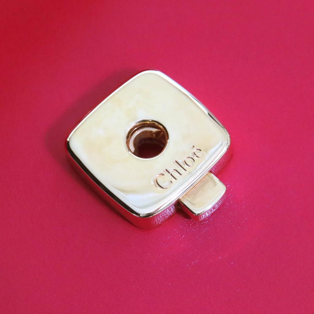 Excellent Chloe Shoulder Bag Chloe C logo suede leather chain Red Cowhide CHC19SS192A37640 Used