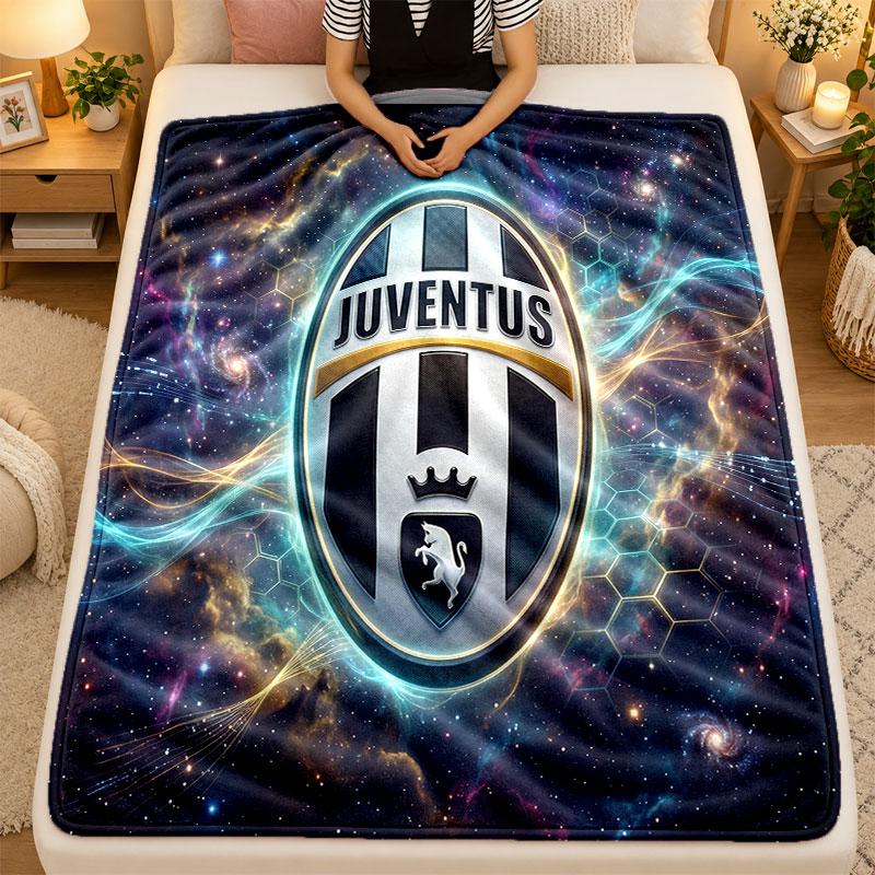 Flanelinis pledas Juventus FC Šiltas minkštas pledas naudojimui patalpoje ant sofos, lovos, svetainėje