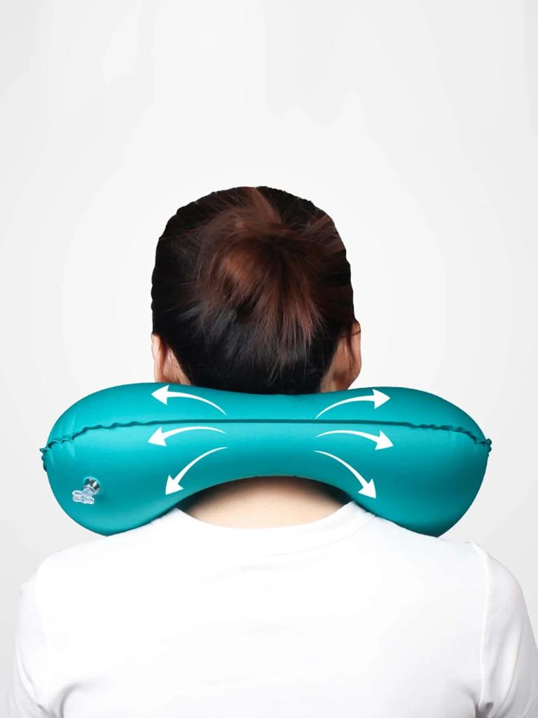 Flocking Inflatable Neck Pillow Portable Pillow Can Be Stored Self Filled Suitable For Outdoor Travel Camping Hiking
