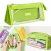 High Capacity Pencil Case 2 Compartment Pencil Pouches Clear Pencil Bag Portable Pencil Organiser Bag Travel Makeup Bag