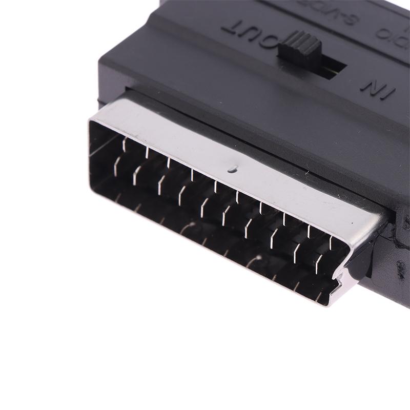 21Pin Scart Adaptor Av Block To Rca Phono Composite S-Video With In/Out Switch Scart Adaptor Av Block