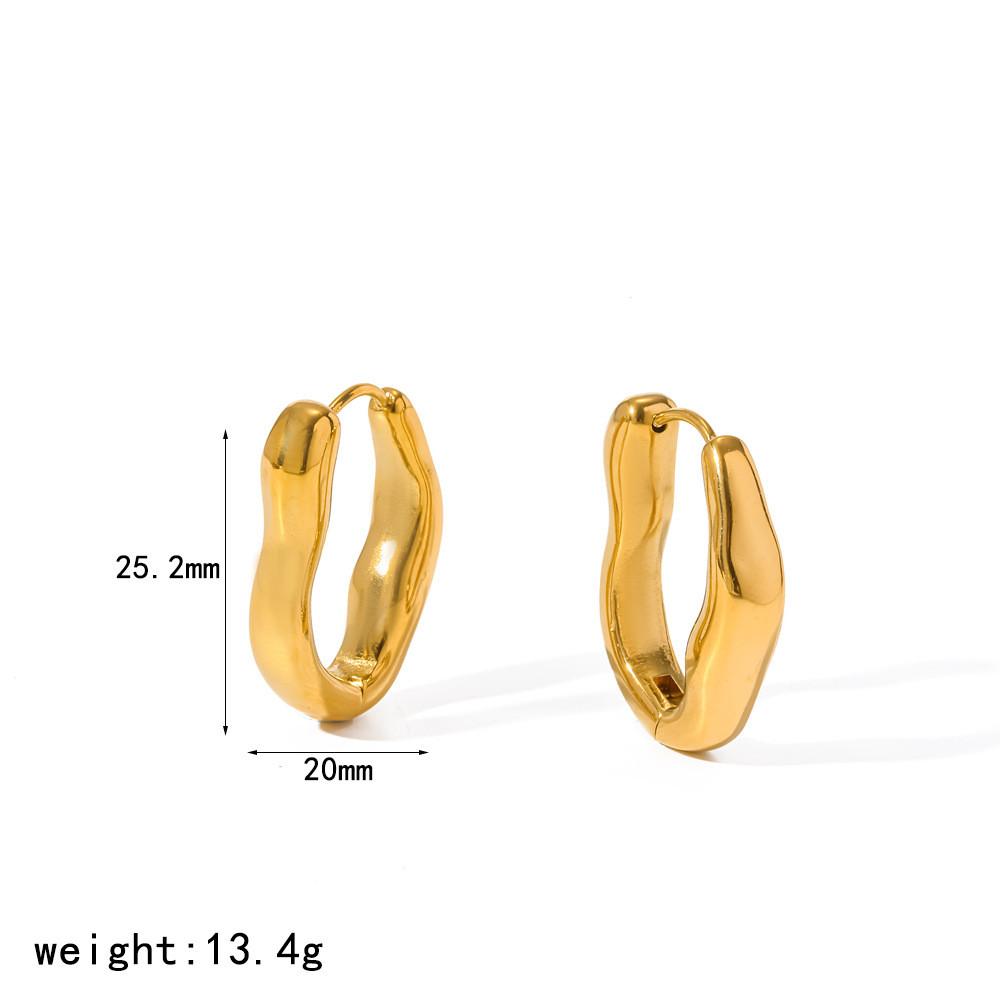 Orecchini Geometrici Minimalisti in Acciaio Inossidabile Placcati Oro per Donna