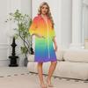 Women's Zip Front Lightweight Robe with Pockets - 3/4 Sleeve Knee Length Bathrobe and Loungewear