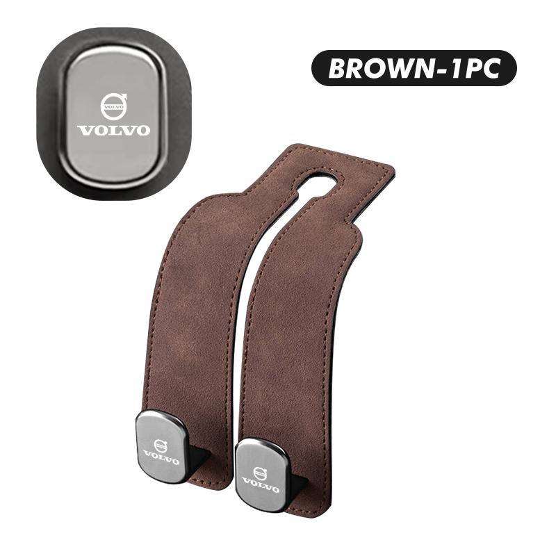 For Volvo 2 in 1 Car Headrest Hook Suede Rear Seat Hanging Dual Hook XC60 XC90 S60 S80 V60 C70 S40 C30 V90 V60 C40 XC40 V70