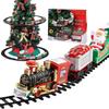 2026 Battery Operate Railway Train with Sound&Light Railway Car Toy Christmas Train Tree Decoration Track Electric Toys for Kids