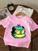 Happy Fruit Box Kids Short Sleeve T Shirt Summer Cute Cartoon Crewneck Boys Girls Age 3-14
