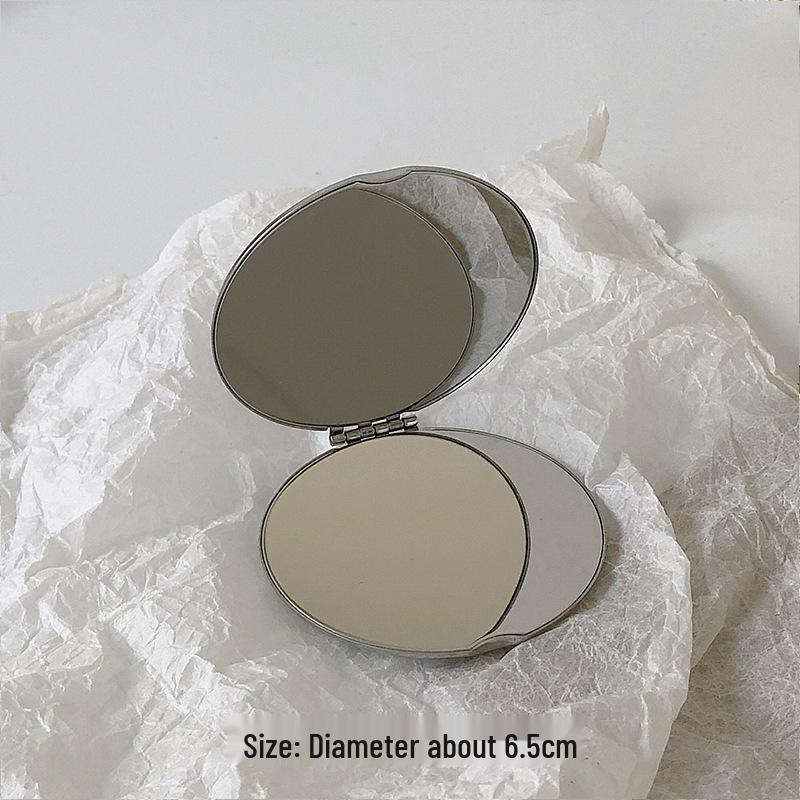 Portable Folding Rose Mirror: Compact HD Double-Sided Makeup Mirror with Flip-Top Design
