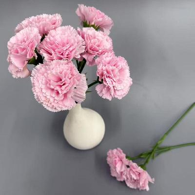 Bouquet di Garofani Artificiali in Seta a Gambo Corto - Decorazione Floreale Idratante al Tatto per Composizioni da Tavolo in Soggiorno