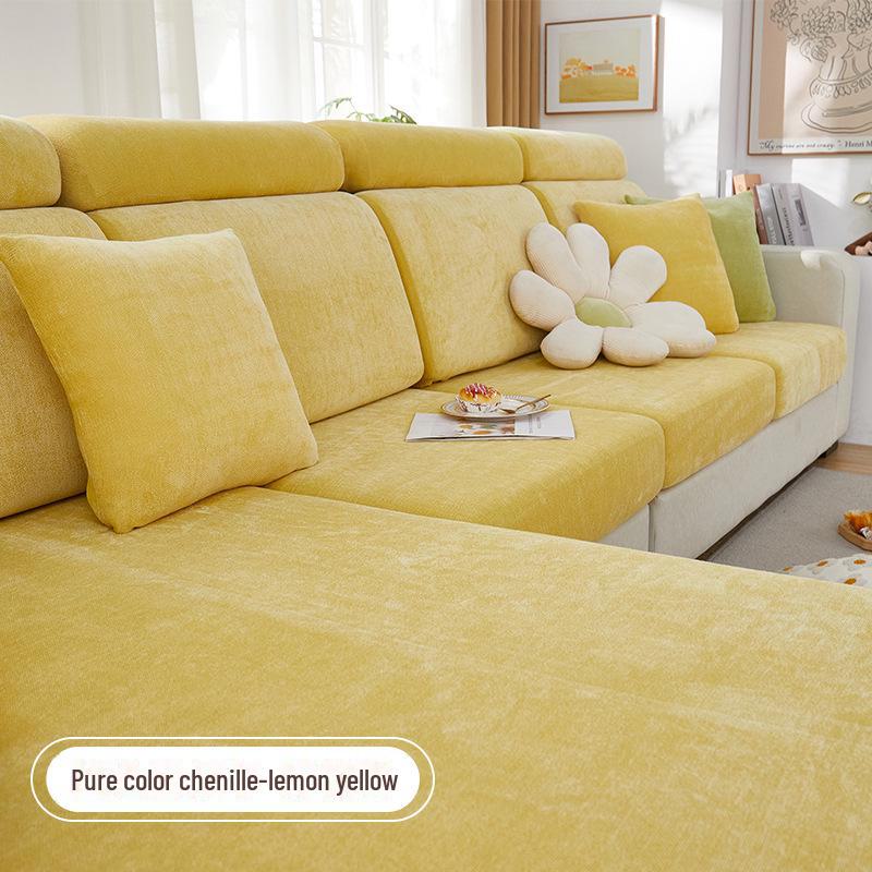 Chenilowy antypoślizgowy pokrowiec na sofę na każdą porę roku z ochroną przed zarysowaniami