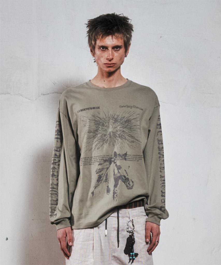 THEVINYLHOUSE Rough Drawing Ls Tee Olive