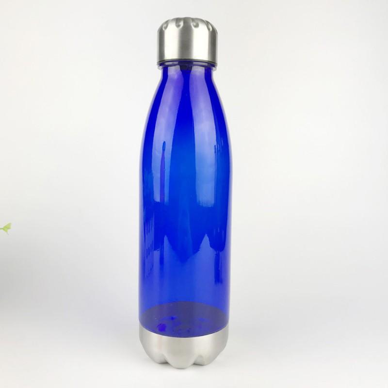 Outdoor Sports Water Bottle 24oz 650ml Leakproof Transparent AS Plastic Cup With Lid Hiking Camping Gym