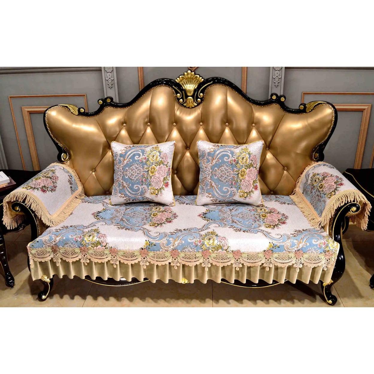 

Чохол для сидіння дивана у вітальні Нековзні меблі Захисний чохол Прикраса дому Подушка для дивана Класичний чохол з вишивкою з квітами 50x60