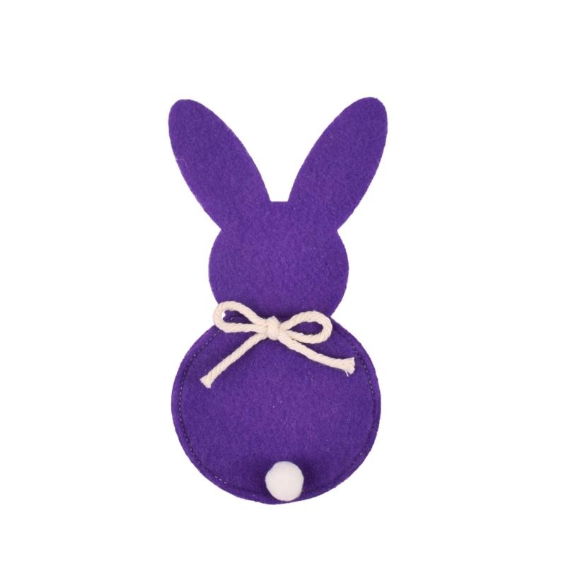Cutlery Case Lovely Rabbit Cutlery Holder Cutlery Bag for Easter Christmas New Year Decor Non Woven Cloth Resuable 6PCS