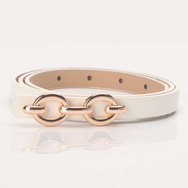 Women's Belt Alloy Buckle Versatile Dress Decoration Belt Niche Jeans Belt Pu Thin Belt