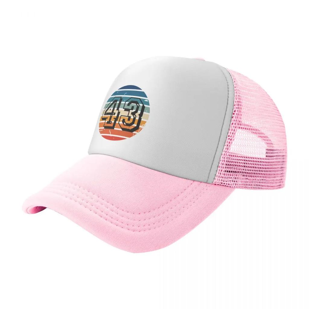 Number 43 Vintage Retro Sport Sunset Birthday Squad Racing Numbers Baseball Cap Hood sun hat Unisex Tennis Women's