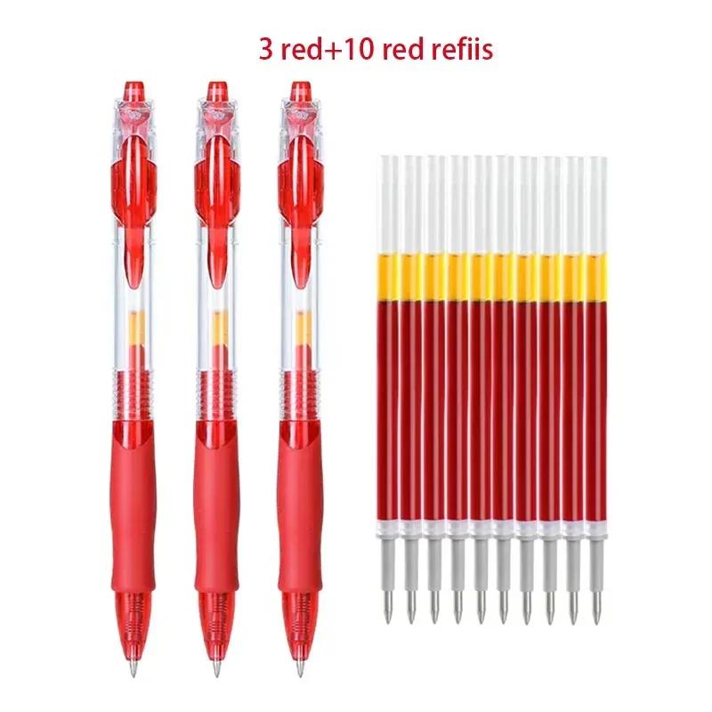 Retractable Gel Pen Set – Black/Red/Blue Ink Ballpoint, Refillable Writing Pens for Office & School