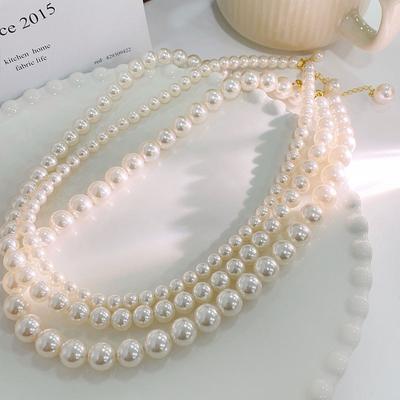 French Elegant Retro Pearl Necklace, Light Luxury, High-end Temperament, Collarbone Chain, Multiple Sizes for Women