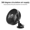 12V/24V Universal Suction Cup Single Head Three Wind Speed USB Car Cooling Fan