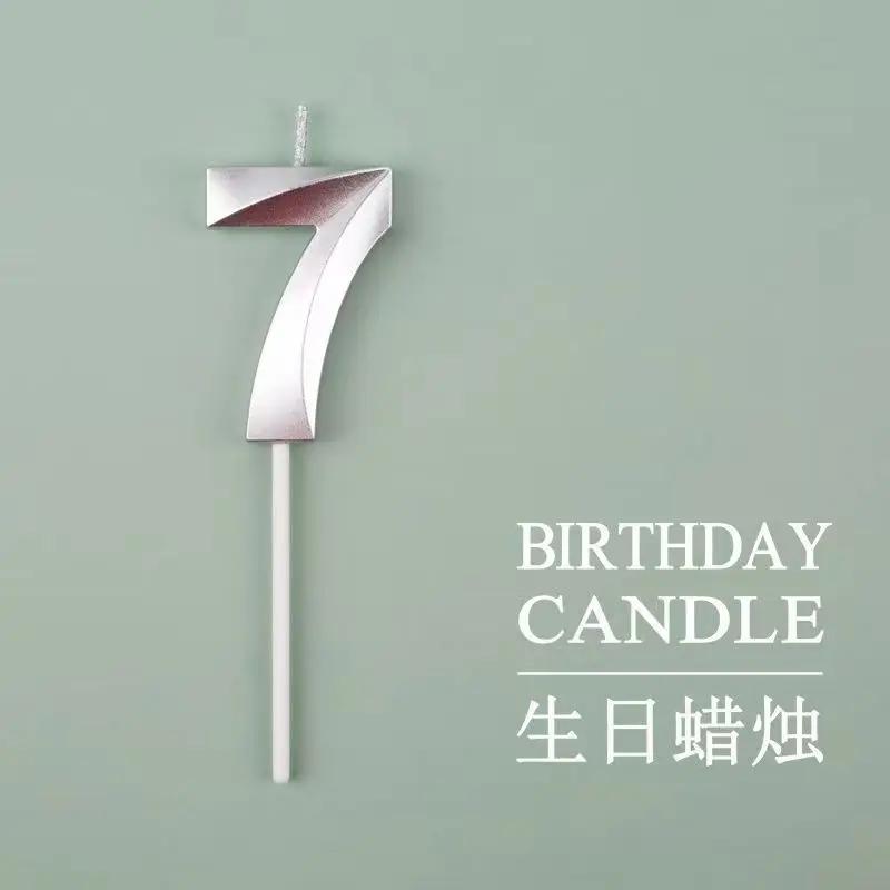 New 0 1 2 3 4 5 6 7 8 9 Cake Topper Kids Girls Boys Baby Party Supplies Colorful Decoration Wedding Birthday Number Cake Candles