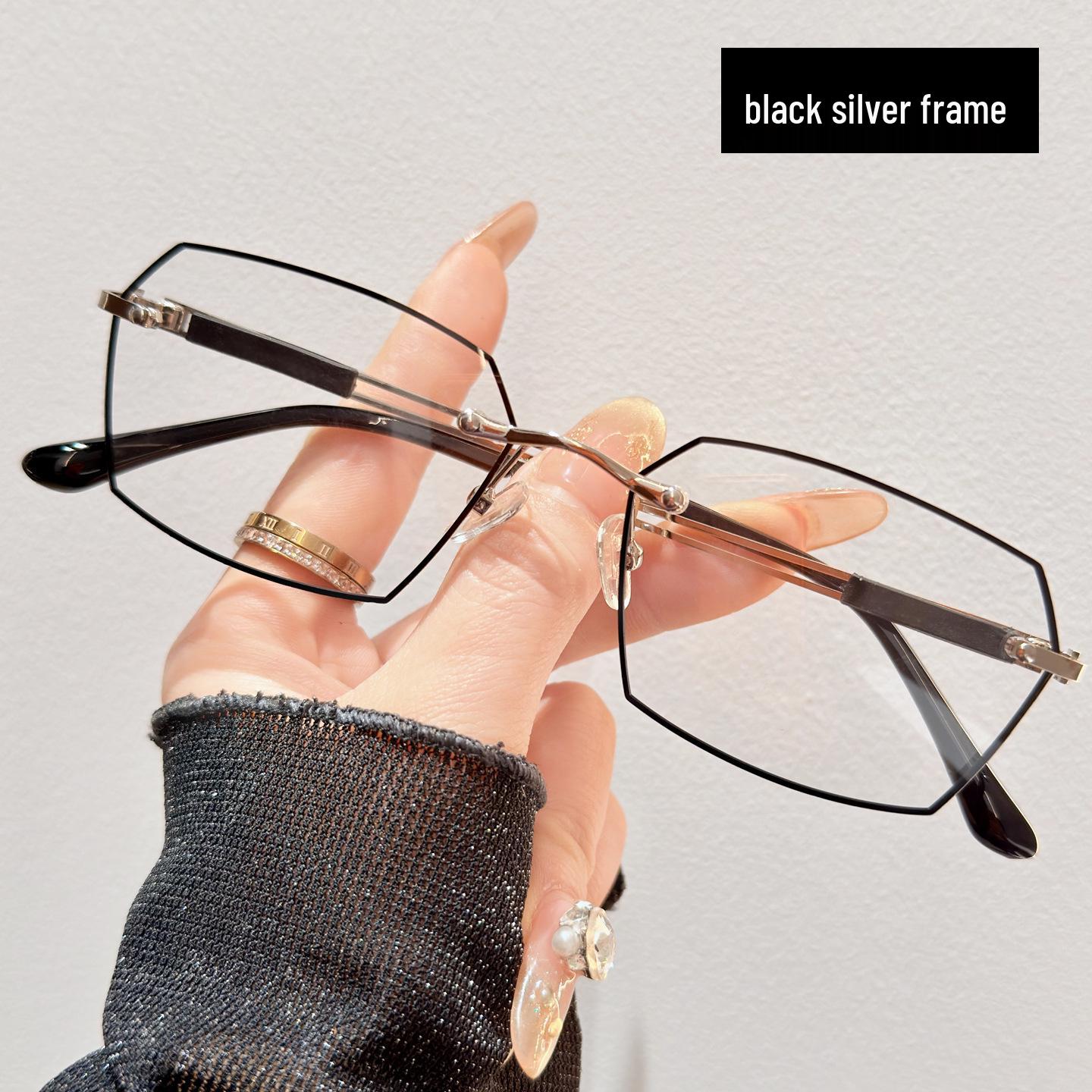 

Роскошные безободковые очки для чтения с черной окантовкой, блокировка синего света, защита глаз, против усталости, унисекс дизайн Blue Light Blocking 0 Diopter