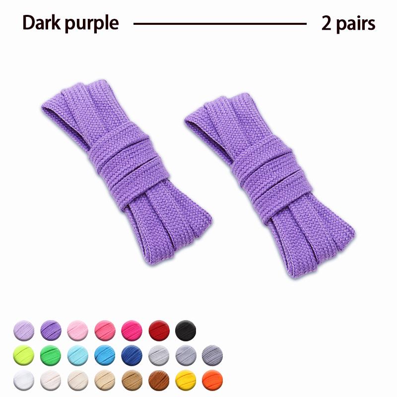 2Pair Flat Cotton Shoelaces Wide Sneaker Replacement Shoe Laces Classic Colored Shoelaces 80/100/120/140/160cm Unisex Shoestring