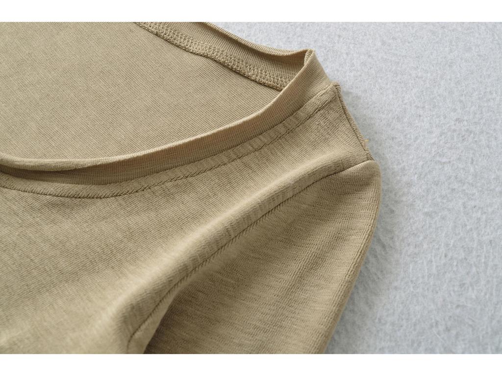 Women's Slim-Fit Long-Sleeve Henley V-Neck Top with Pocket, Stretchy Fine Cotton, Spring/Autumn Style