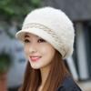 Fleece rabbit fur hat women's knitted hat winter winter thickened ear protection warm hat middle old hat women
