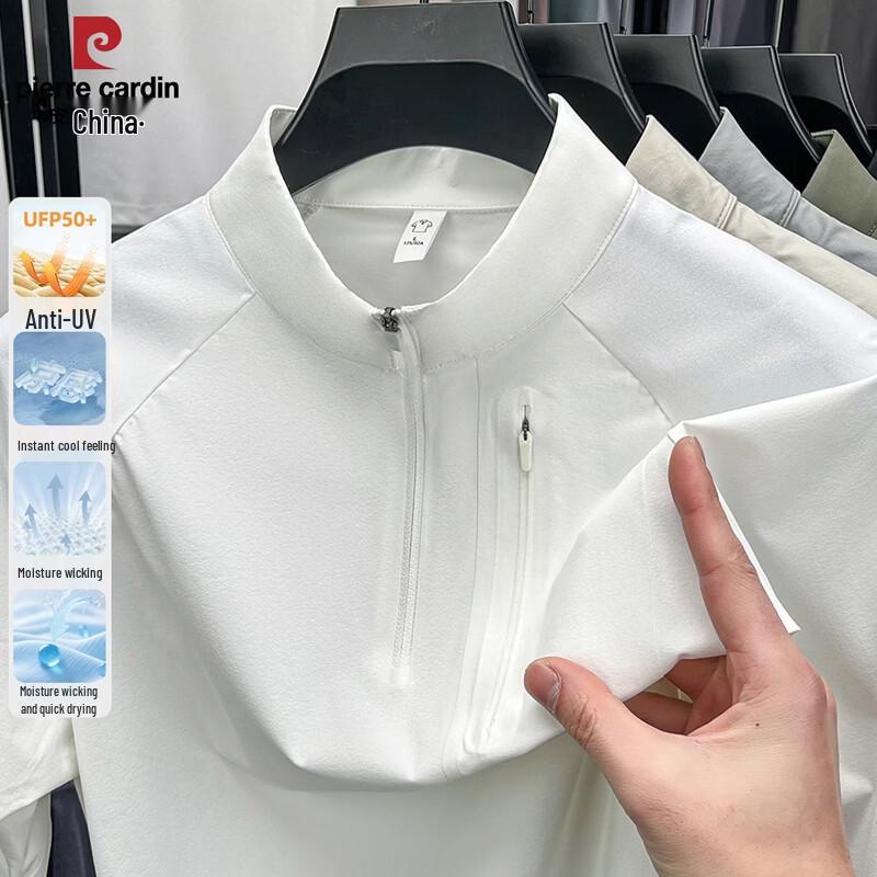 

Pierre Cardin Men s Cool-Touch Quick-Dry Half-Zip T-Shirt 180