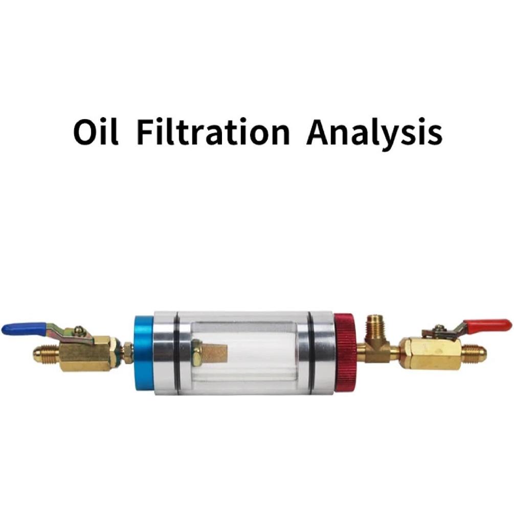 Automotive Air Conditioning Refrigerant Oil Analyzer Car A/C System Compressor Oil Filter Test Tool Aircon Oil Checker(Only one)