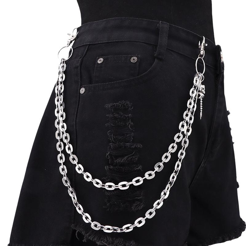 Fashion Versatile Punk Metal Pants Chain Hip Hop Spider Web Pendant Jeans Chain Multilayer Pants Decoration Waist Chains Gifts