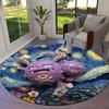 Felt Battle Pokemon Round Area Rug,Carpet Rug for Living Room Bedroom Sofa Playroom Decor,Non slip Floor Mat